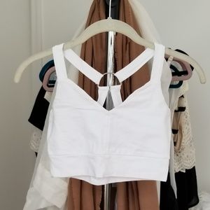 ASOS White Crop Top with Ring, Size 0